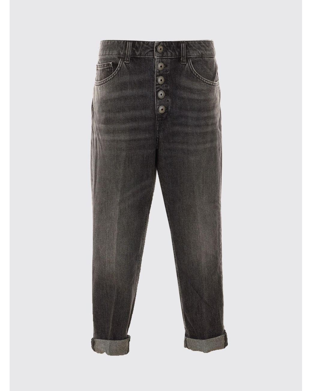 Dondup Black Koons High-Waisted Straight Cropped Jeans