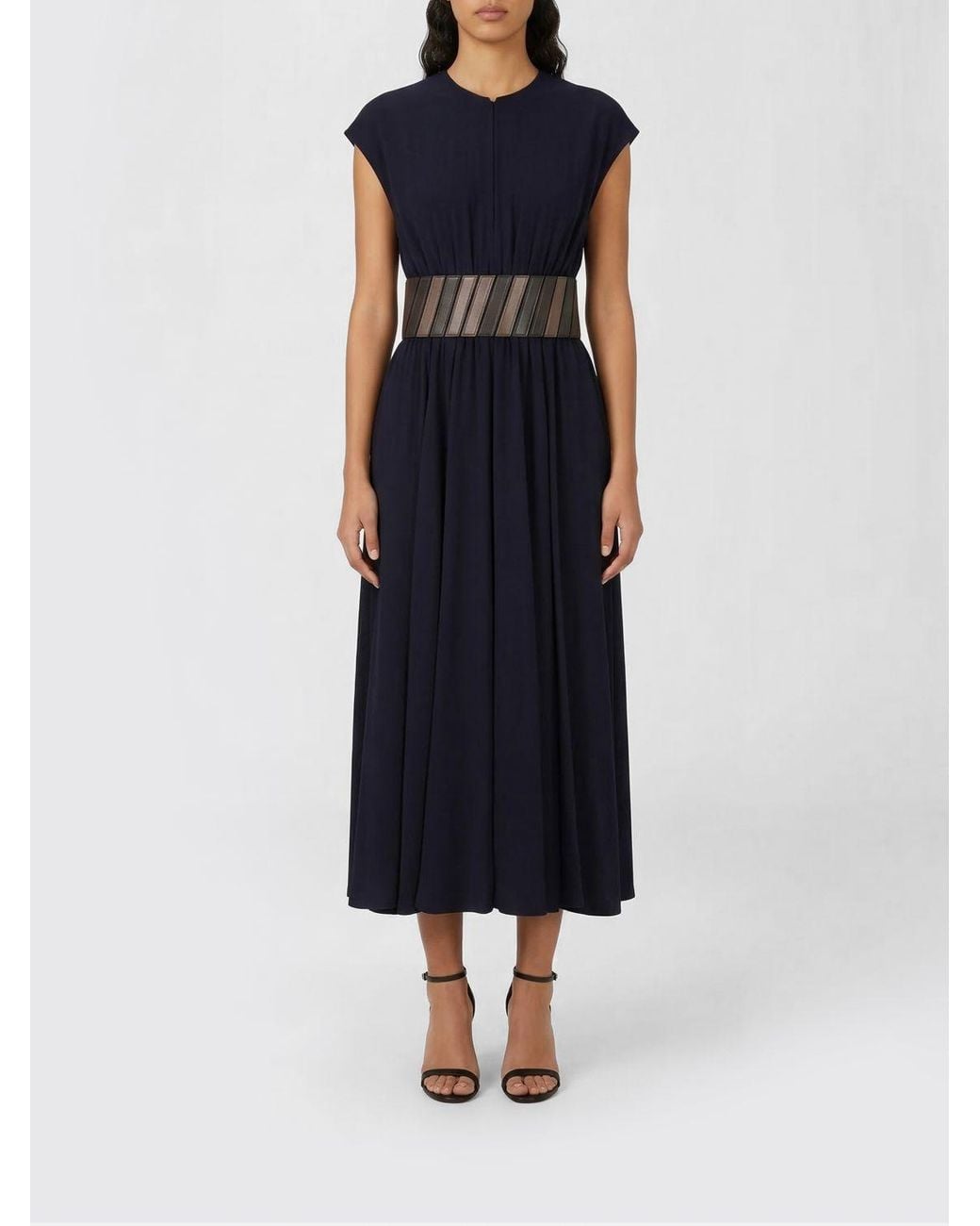 Alaïa Blue Viscose Midi Dress
