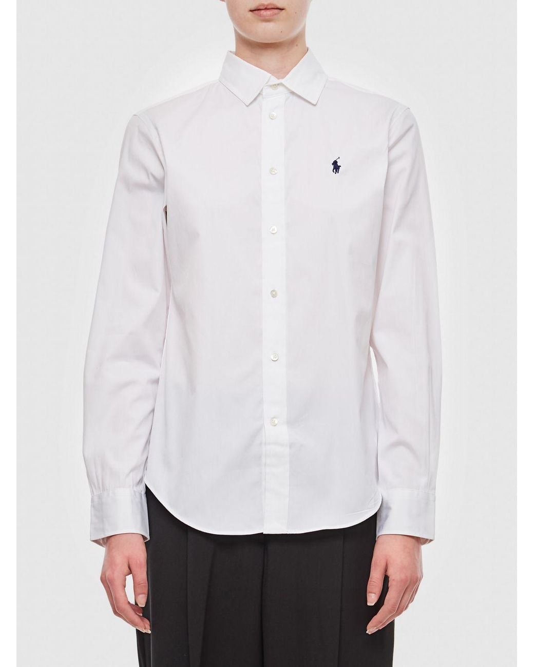Polo Ralph Lauren White Long Sleeve Button-Front Shirt