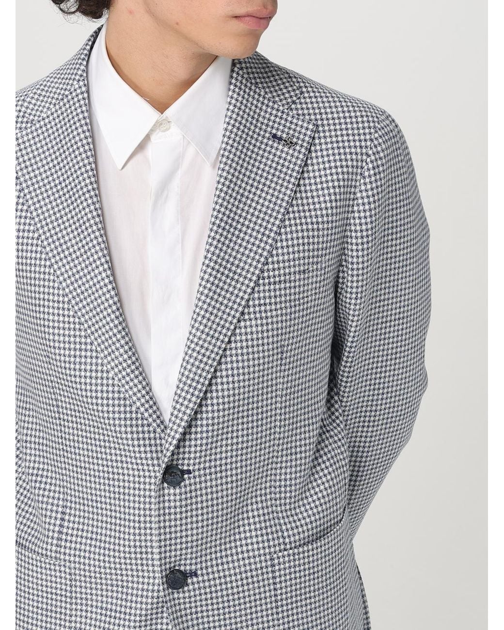 Tagliatore Gray Classic Fit Linen Blazer for men