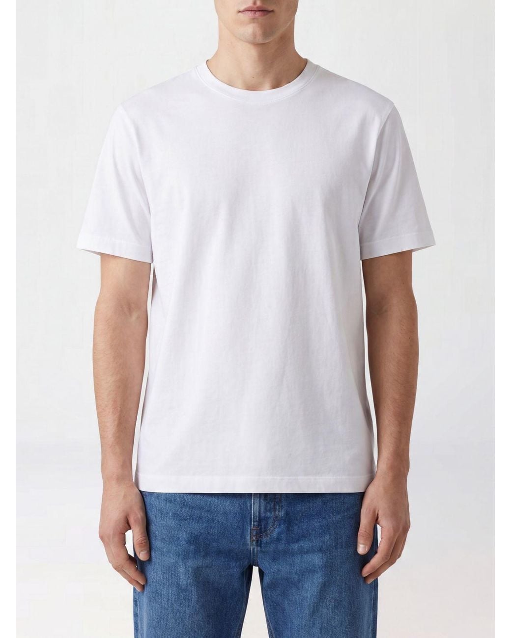 Circolo 1901 White Short-Sleeved Pure Cotton Crew Neck T-Shirt for men