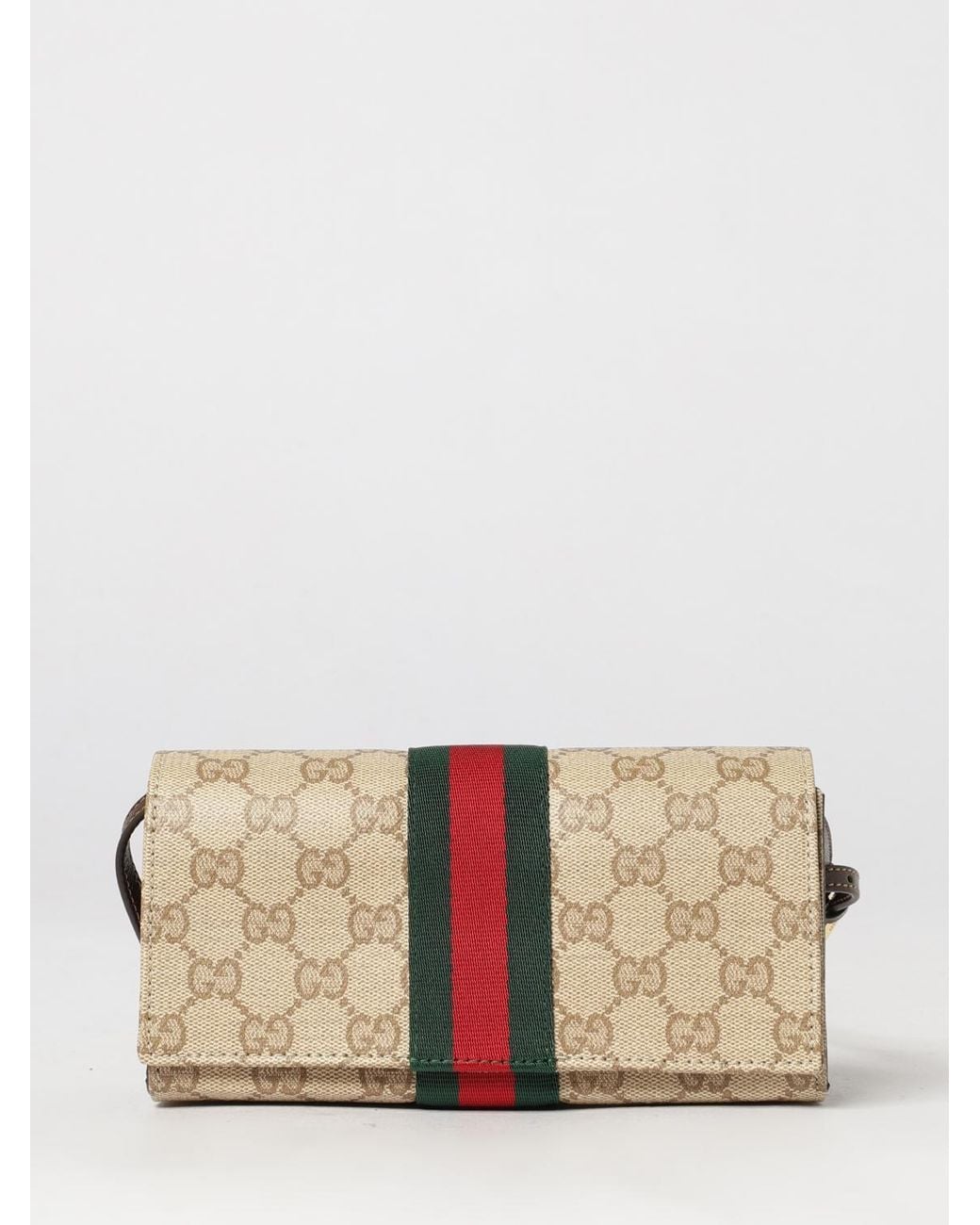 Gucci Natural Gg Canvas Mini Top Handle Bag With Web Stripe