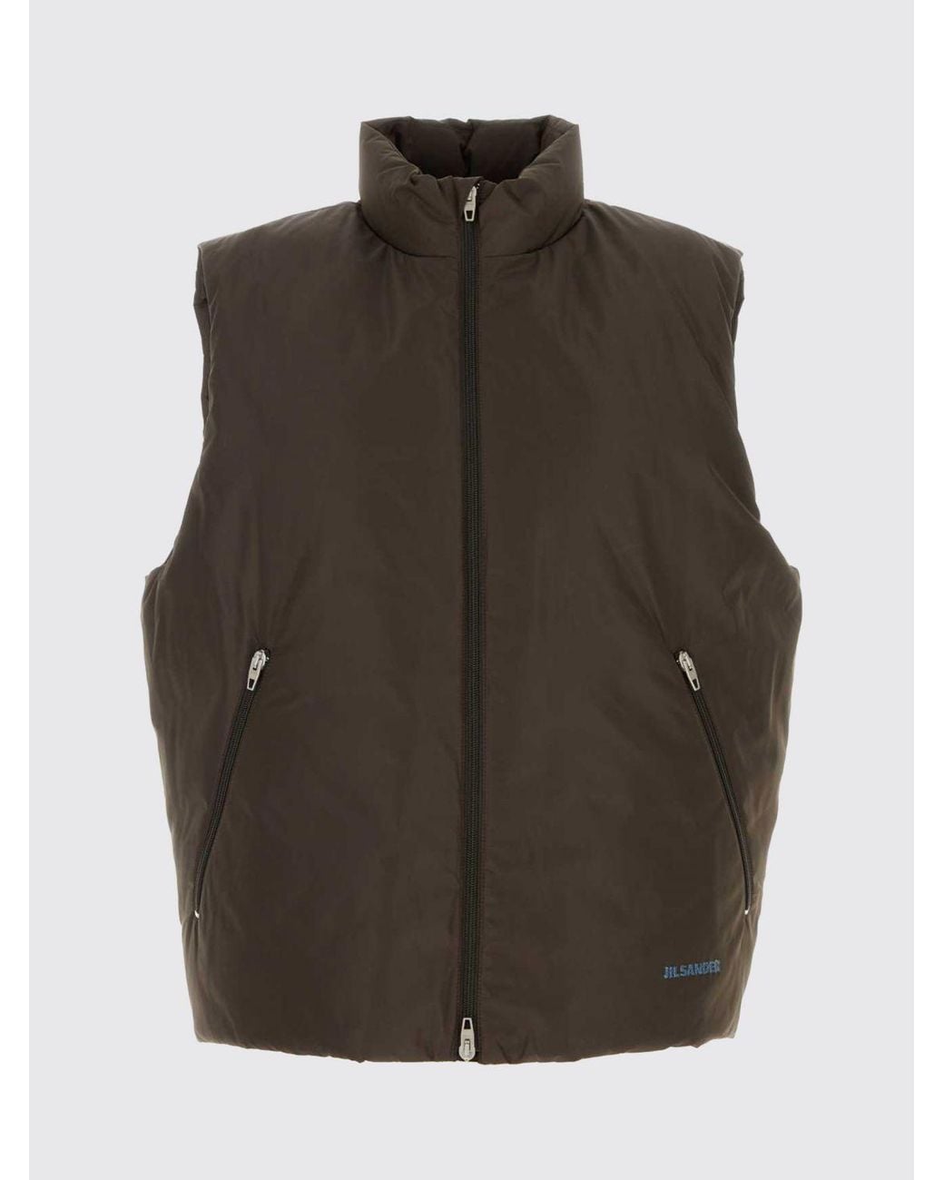 Jil Sander Black Ghost Capsule Padded Nylon Gilet With High Neck And Zip Closure for men