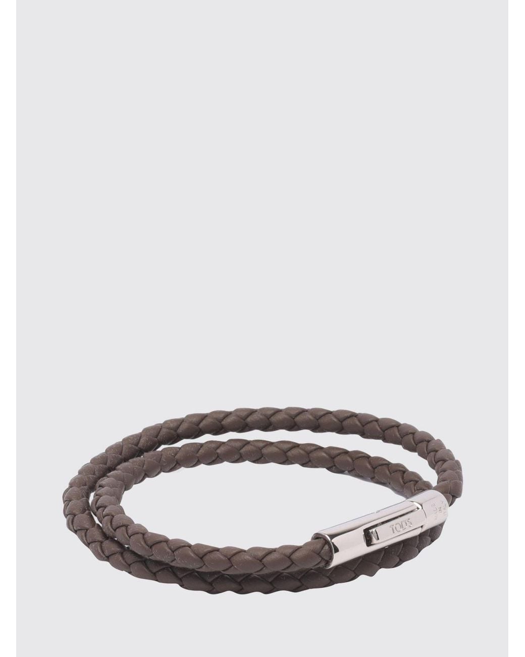 Tod's Multicolor Mycolors Braided Calfskin Bracelet With Engraved Logo for men