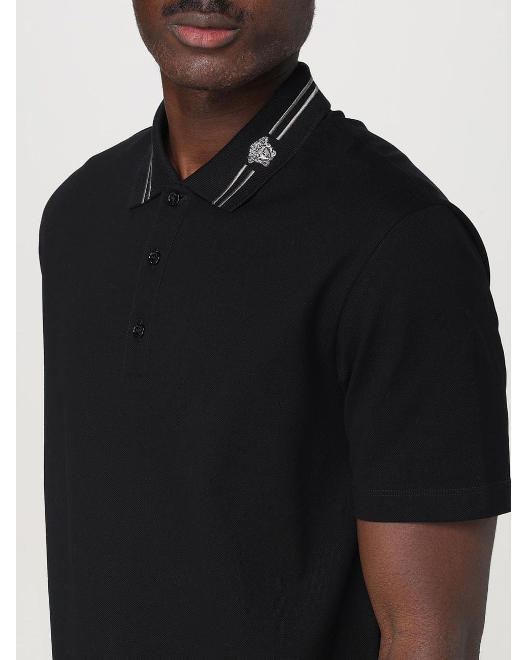 Versace Black Medusa Head Polo Shirt for men