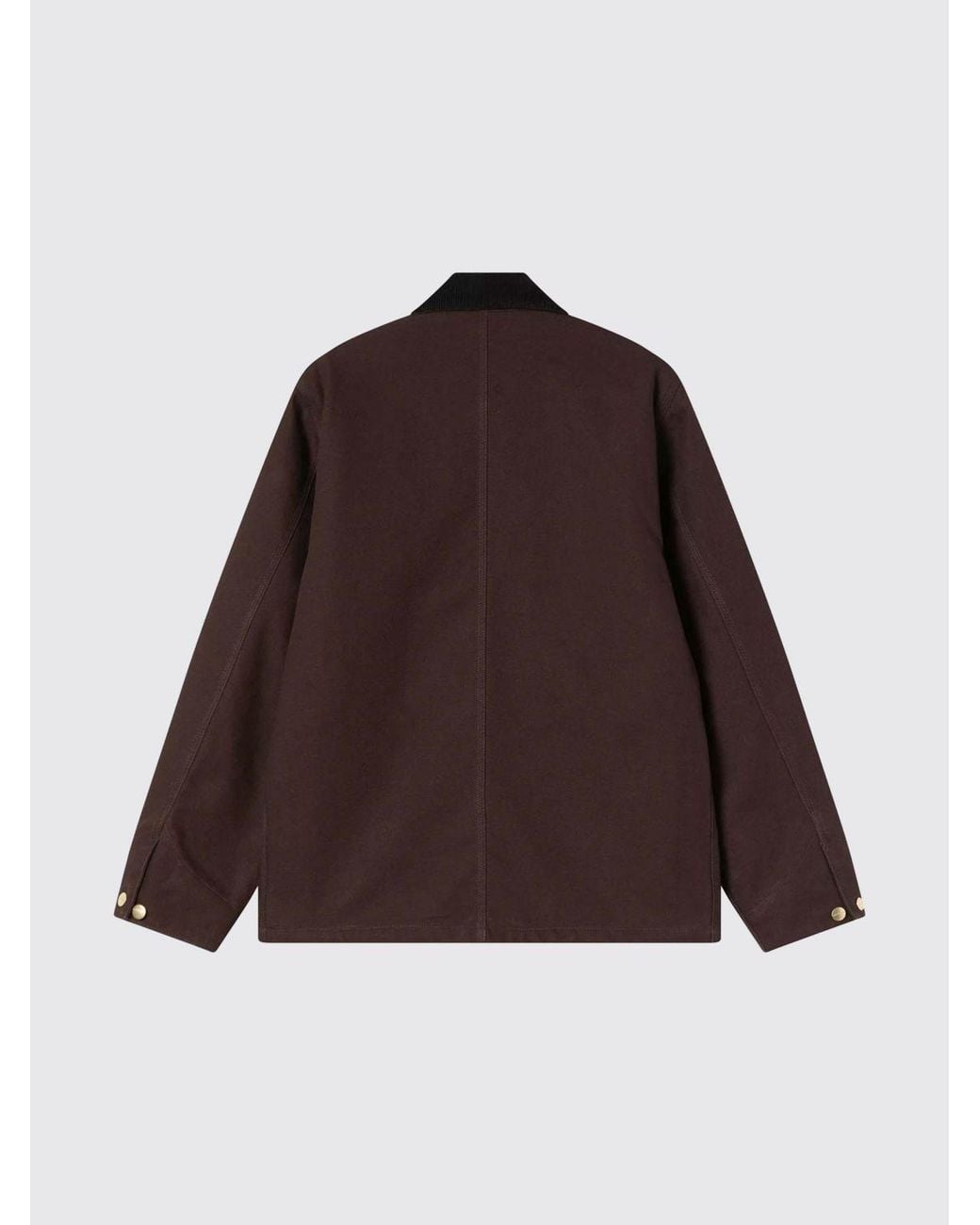 Carhartt Brown Cotton Shirt Jacket With Corduroy Collar for men