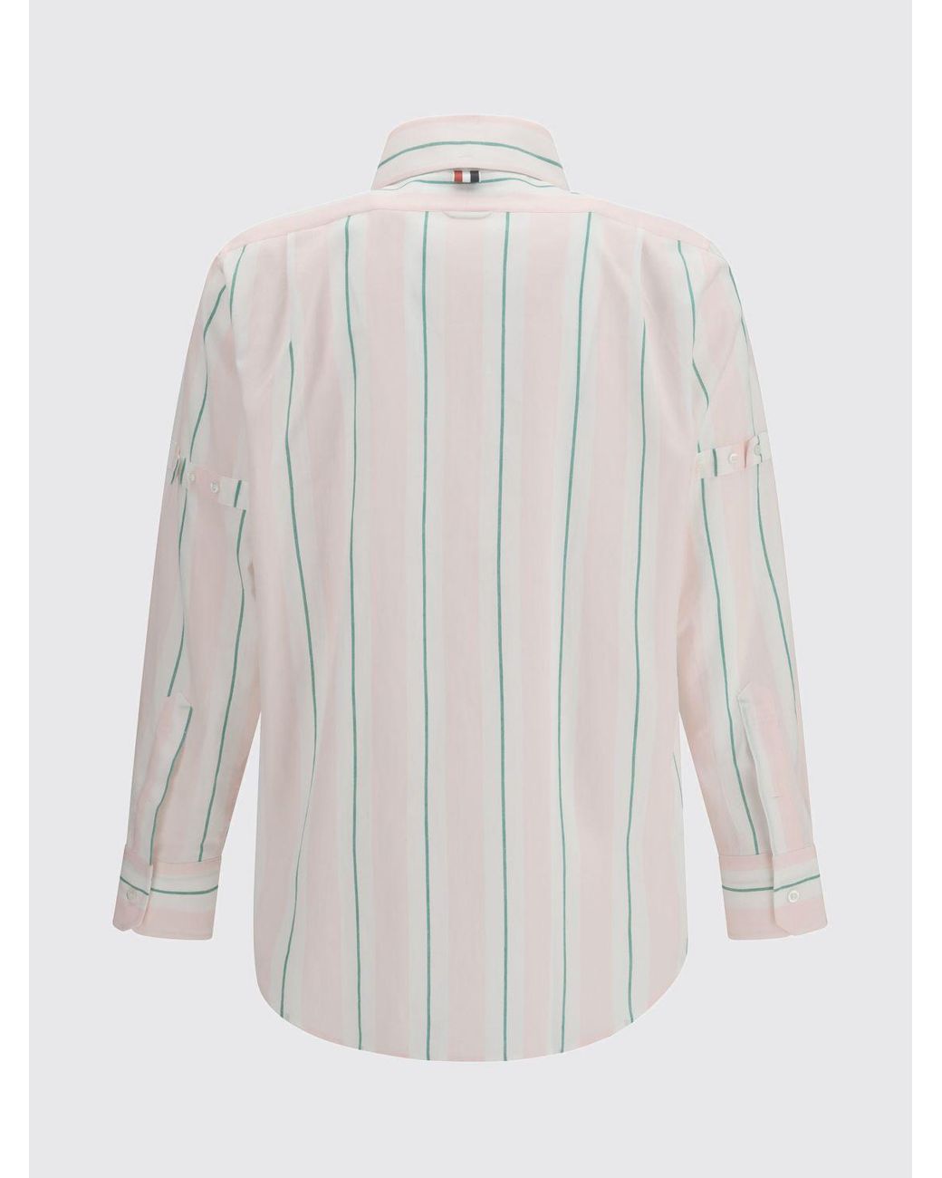 Thom Browne White Striped Cotton Casual Shirt for men