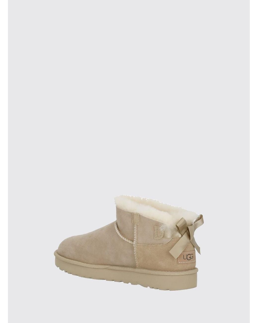 Ugg Natural Ultra Mini Bailey Bow Suede Boots