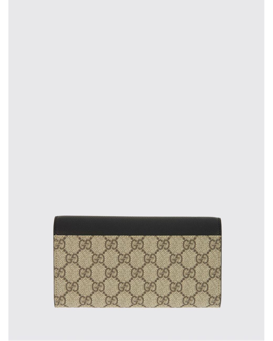 Gucci Gray Gg Marmont Geldbörse Aus Leder Und Gg Supreme Stoff