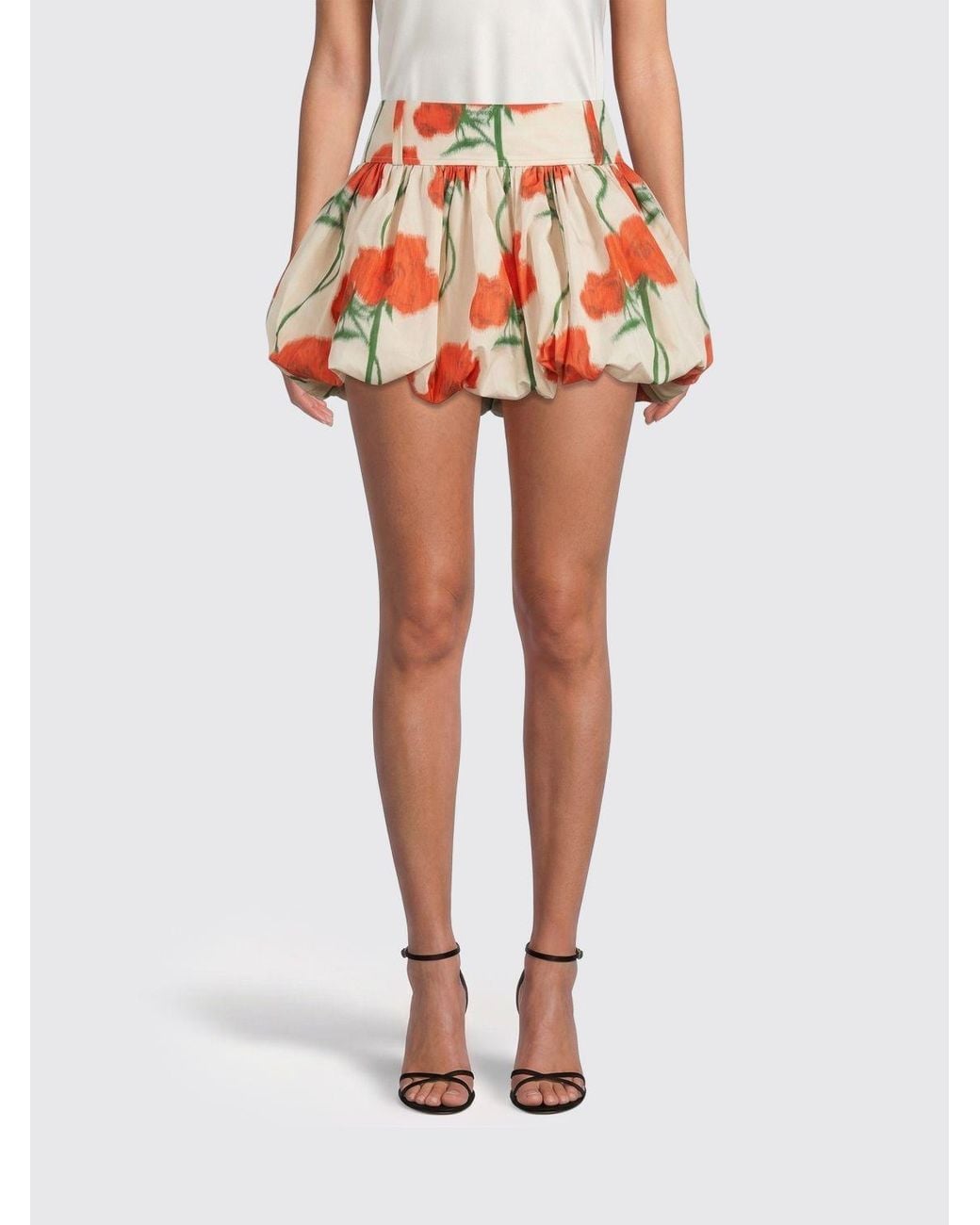 KENZO Orange Printed Polyester Mini Skirt