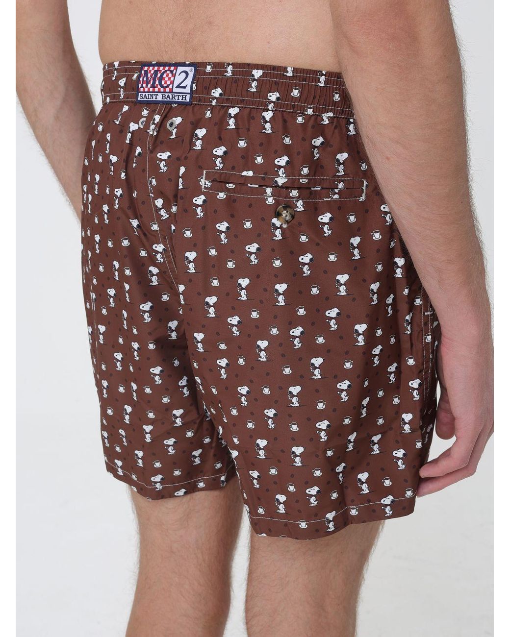 Mc2 Saint Barth Brown Printed Boxer Swim Trunks for men