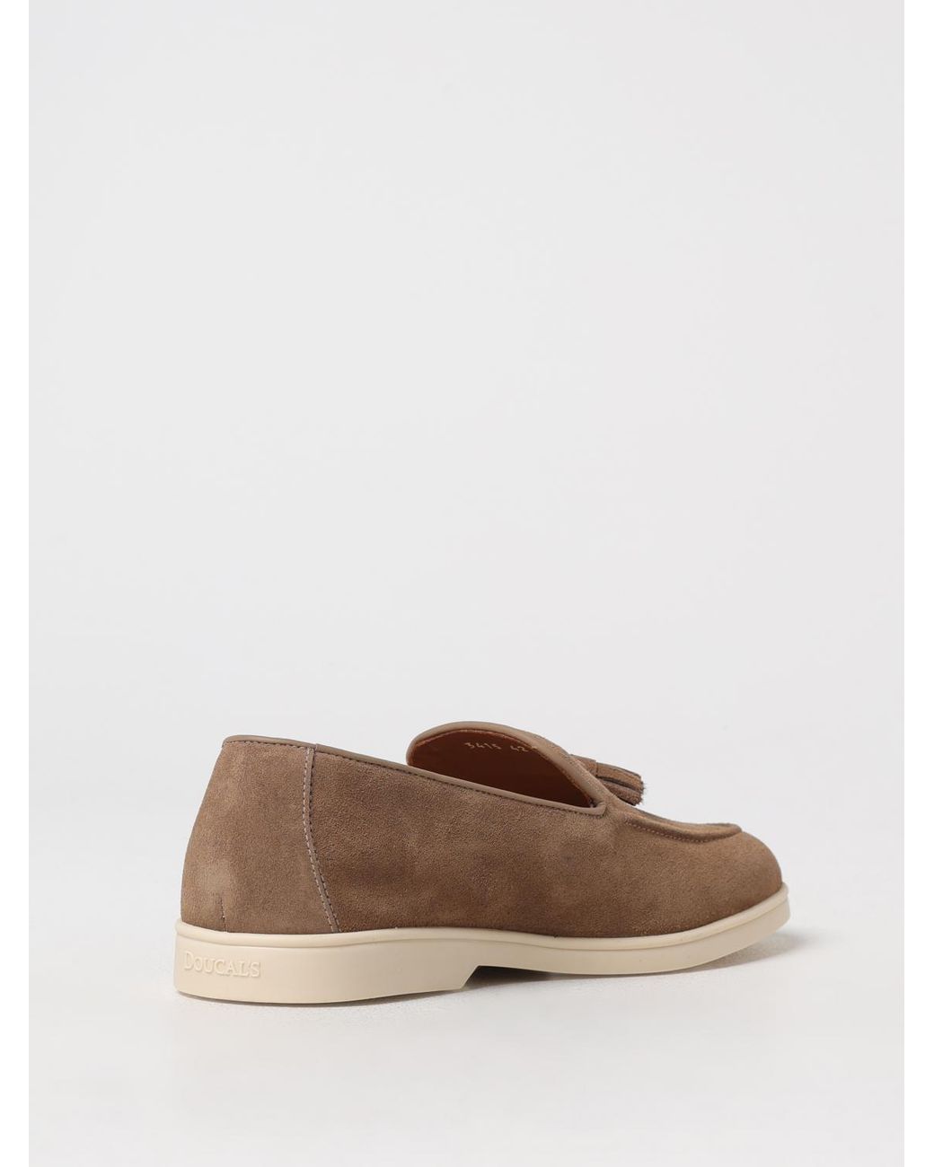 Doucal's Brown Suede Loafers With Tassels for men