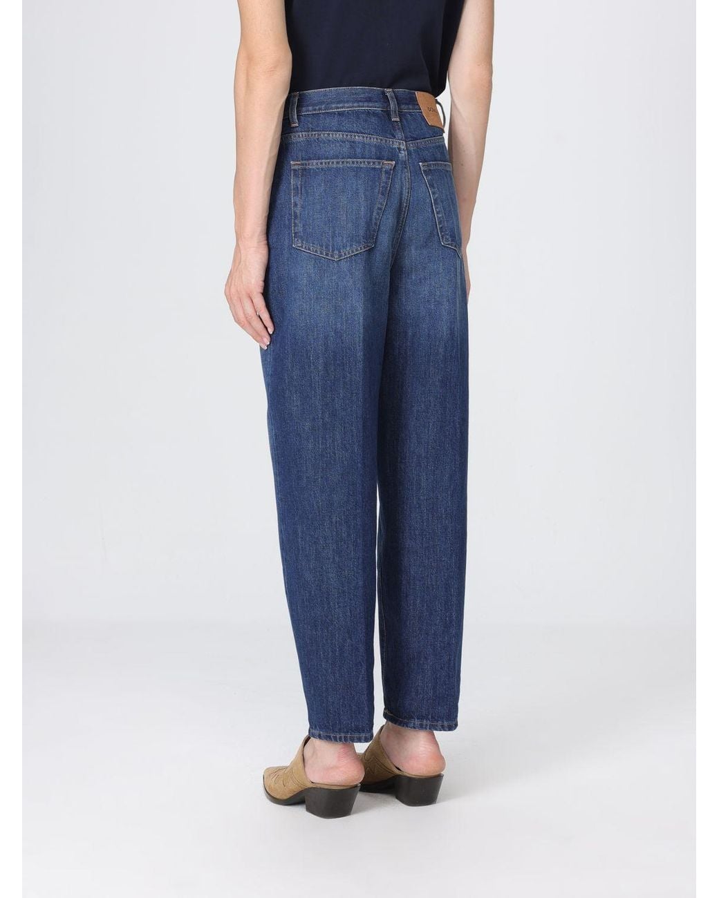 Dondup Blue Bessie Mid-Rise Wide Leg Jeans