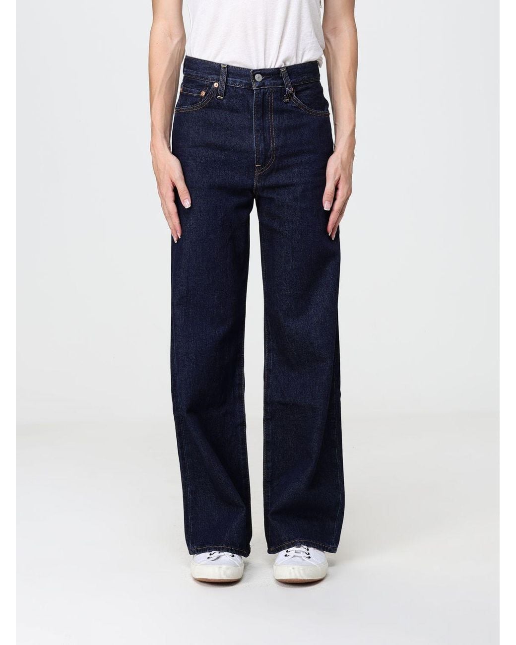 Levi's Blue Ribcage High-Rise Wide Leg Jeans