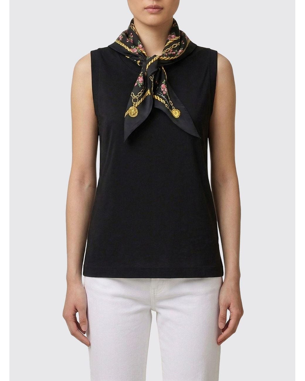 Dolce & Gabbana Black Dolce &Amp Gabbana Tank Top With Scarf