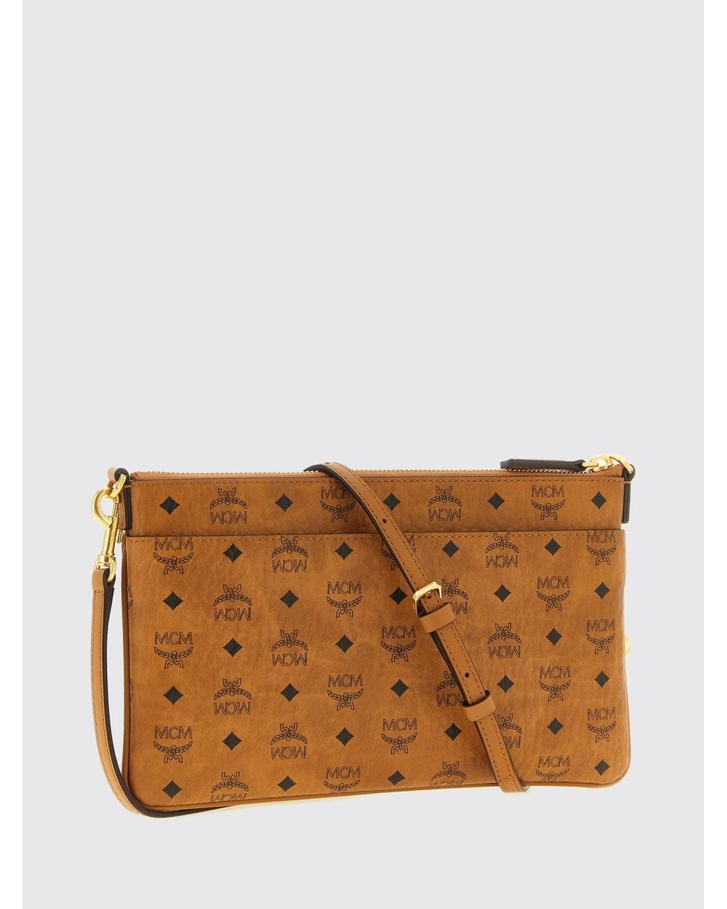 MCM Brown Aren Envelope Clutch