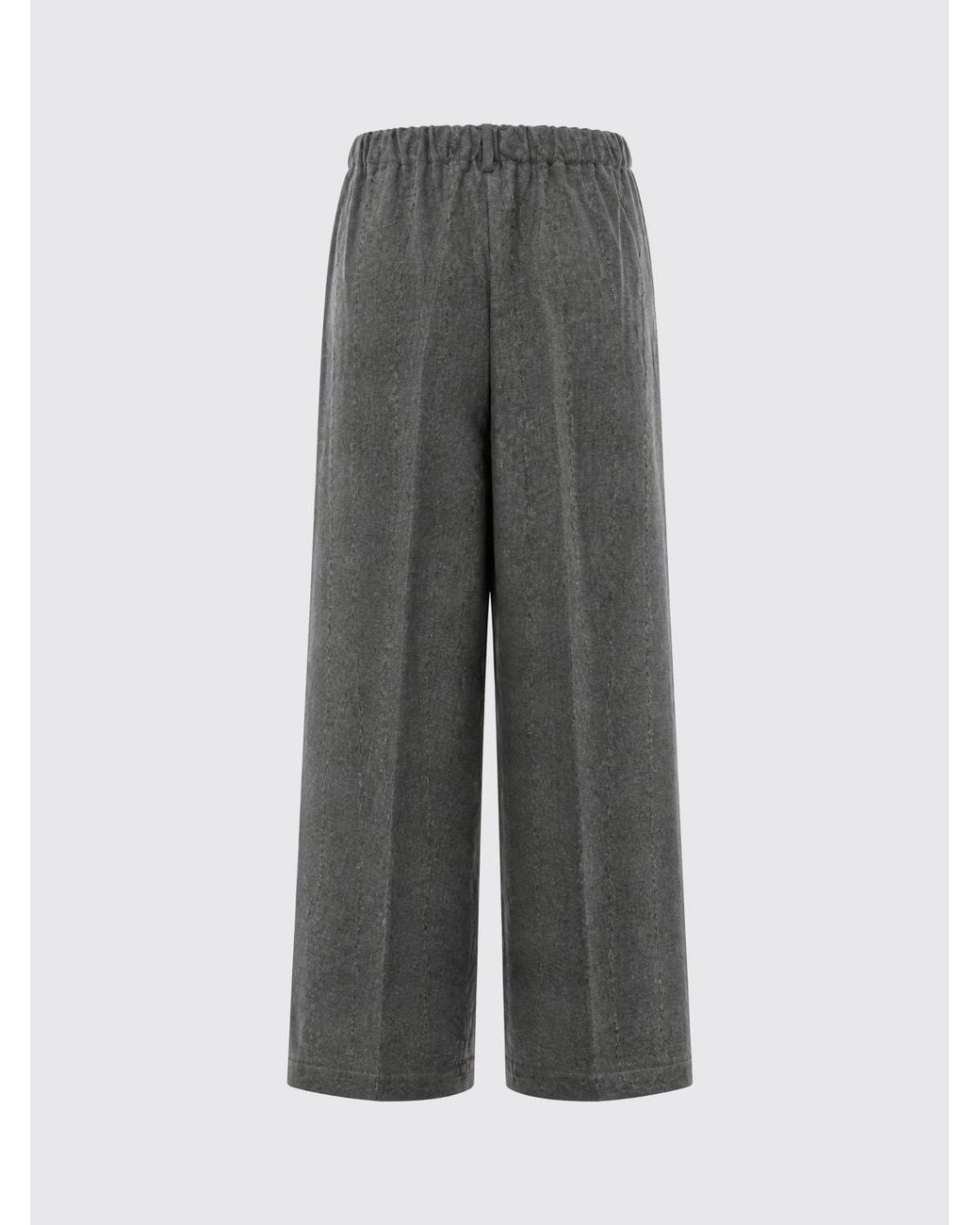 Fabiana Filippi Gray High-Waisted Wool Blend Palazzo Trousers
