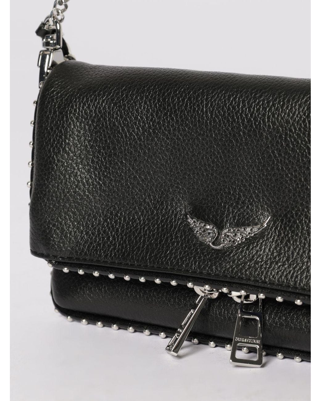 Zadig & Voltaire Gray Zadig &Amp Voltaire Rock Nano Grained Leather Pouch