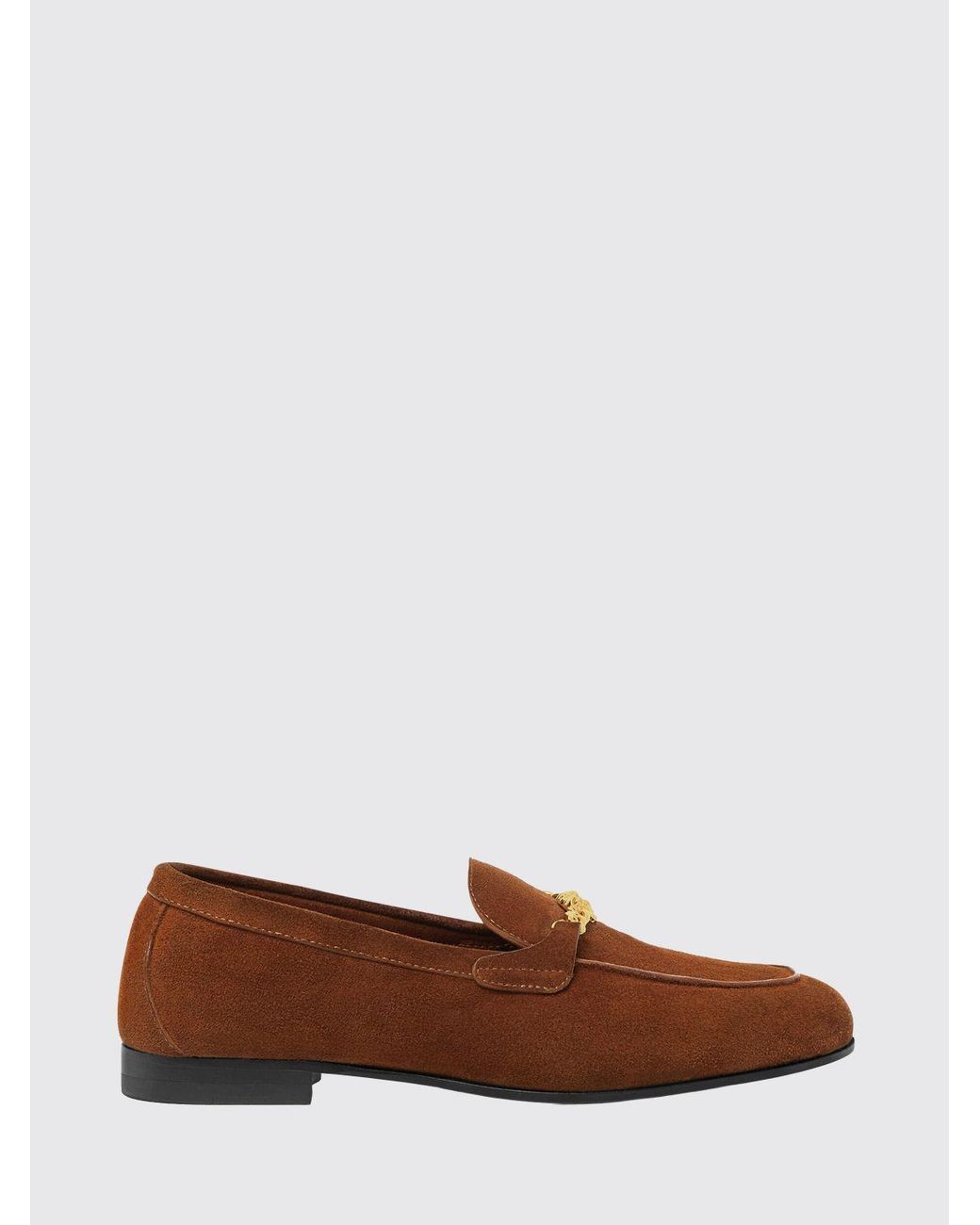 Versace Brown Wildleder-Loafer Mit Medusa-Morsetto