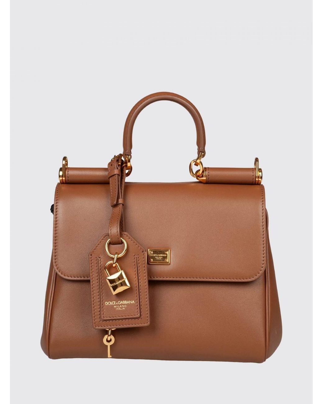 Dolce & Gabbana Brown Dolce &Amp Gabbana My Sicily Mini Leather Handbag With Removable Shoulder Strap