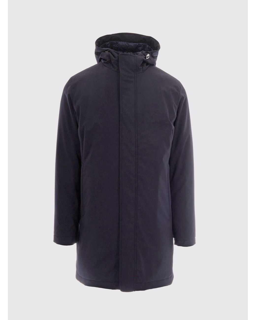 Herno Blue Hooded Padded Windbreaker Jacket for men