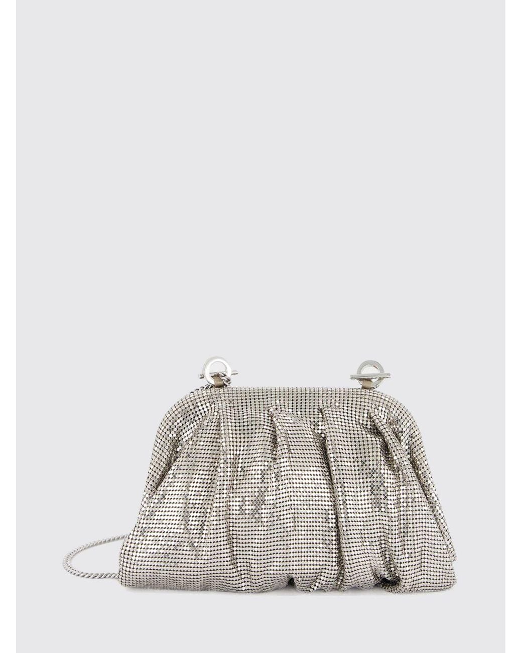 Benedetta Bruzziches Metallic Venus Crystal-Embellished Mini Bag With Removable Strap