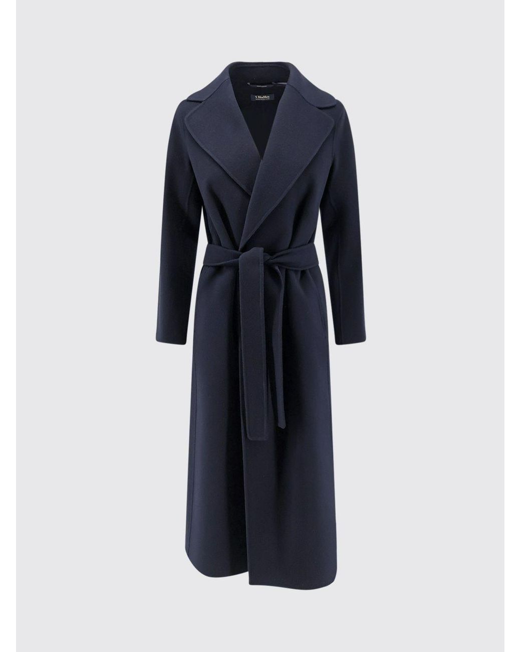 Max Mara Blue Long Belted Robe Coat