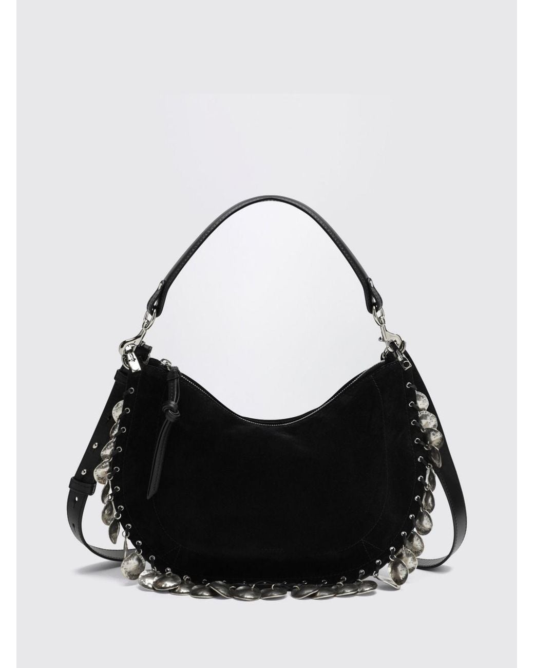 Isabel Marant Black Oskan Suede Shoulder Bag With Embossed Logo