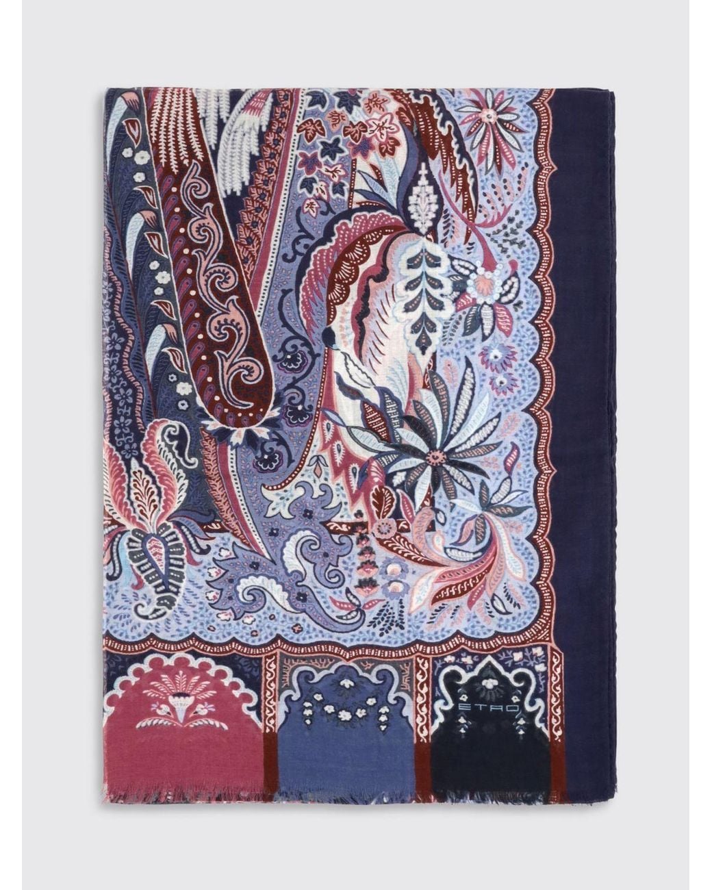 Bufanda Para Hombre De Mezcla De Modal Y Cachemira Con Estampado Paisley Etro de hombre de color Blue