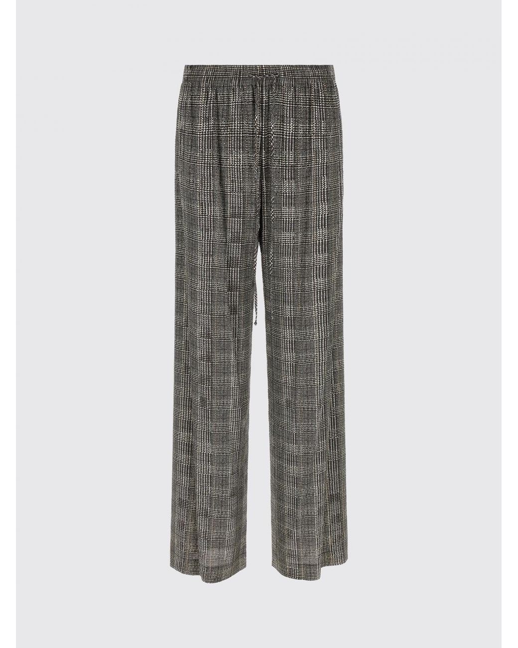 Ermanno Scervino Gray Prince Of Wales High-Waisted Wide-Leg Trousers