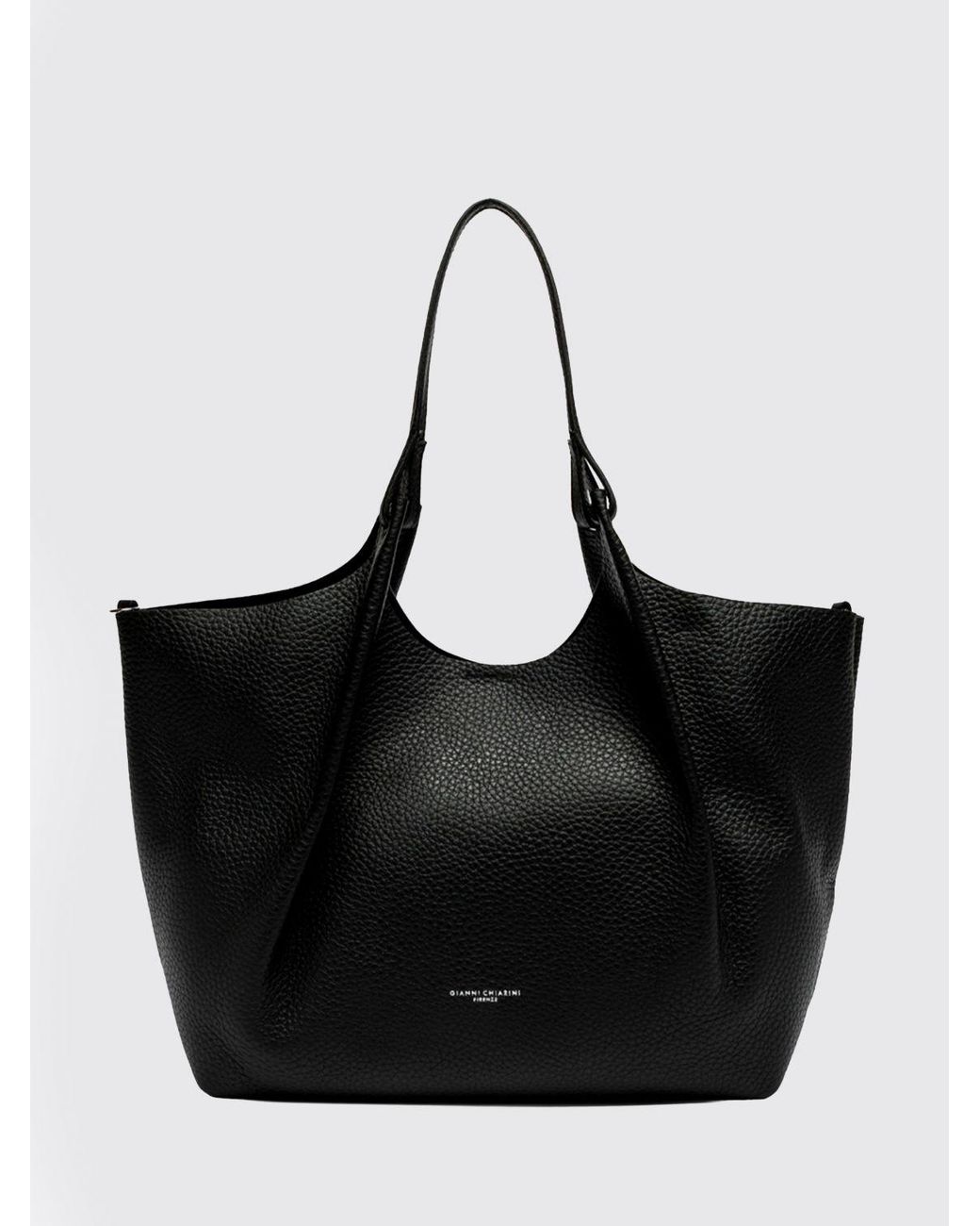 Gianni Chiarini Black Dua Grained Calfskin Leather Shoulder Bag