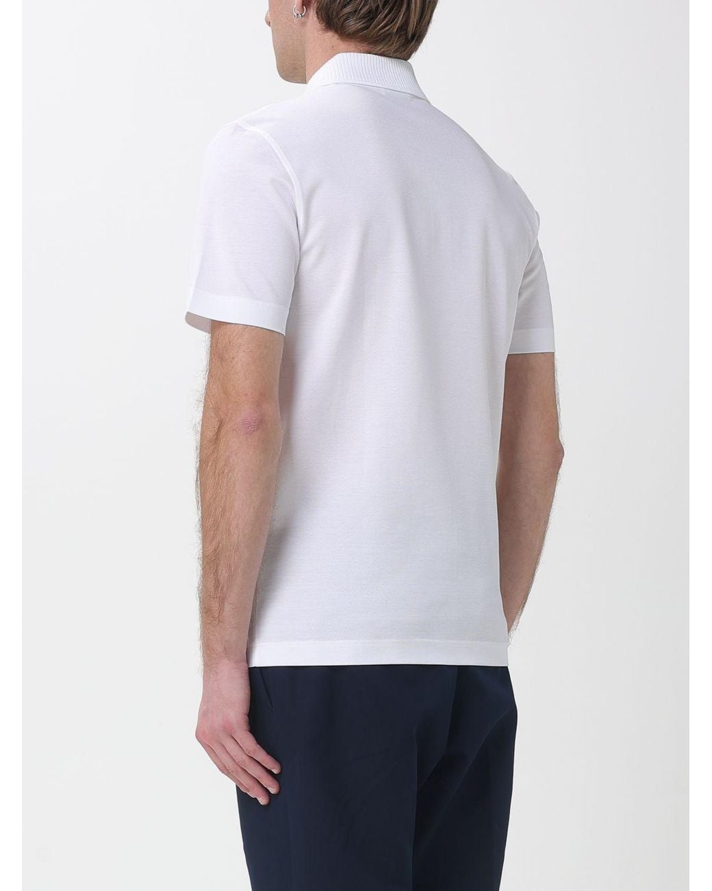 Ferragamo White Cotton Polo for men