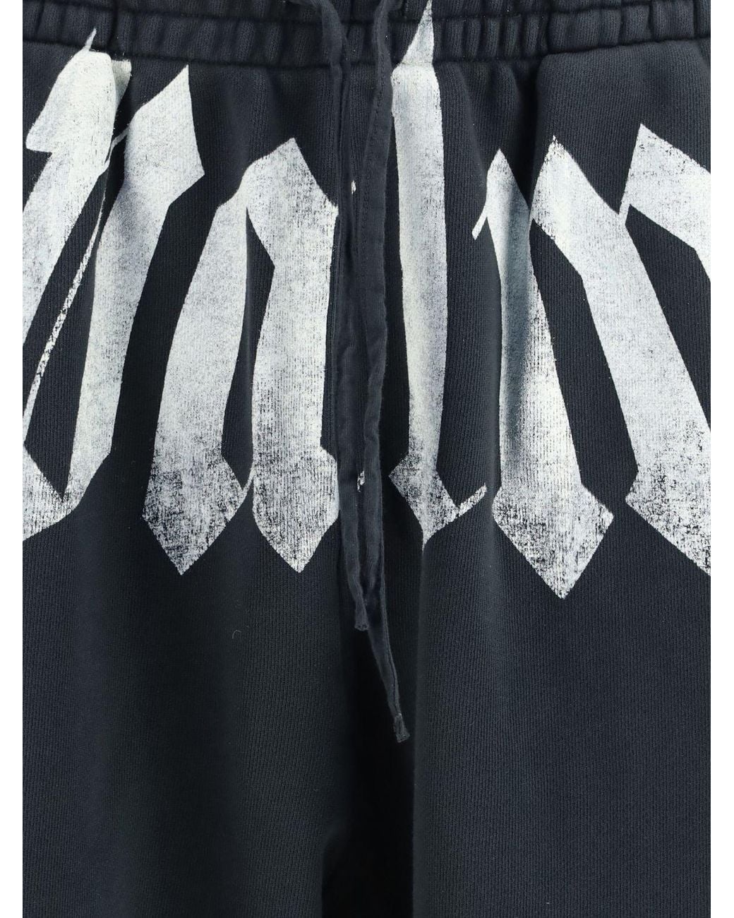 Palm Angels Blue Cotton Track Trousers With Elasticated Waist And Contrast Logo for men