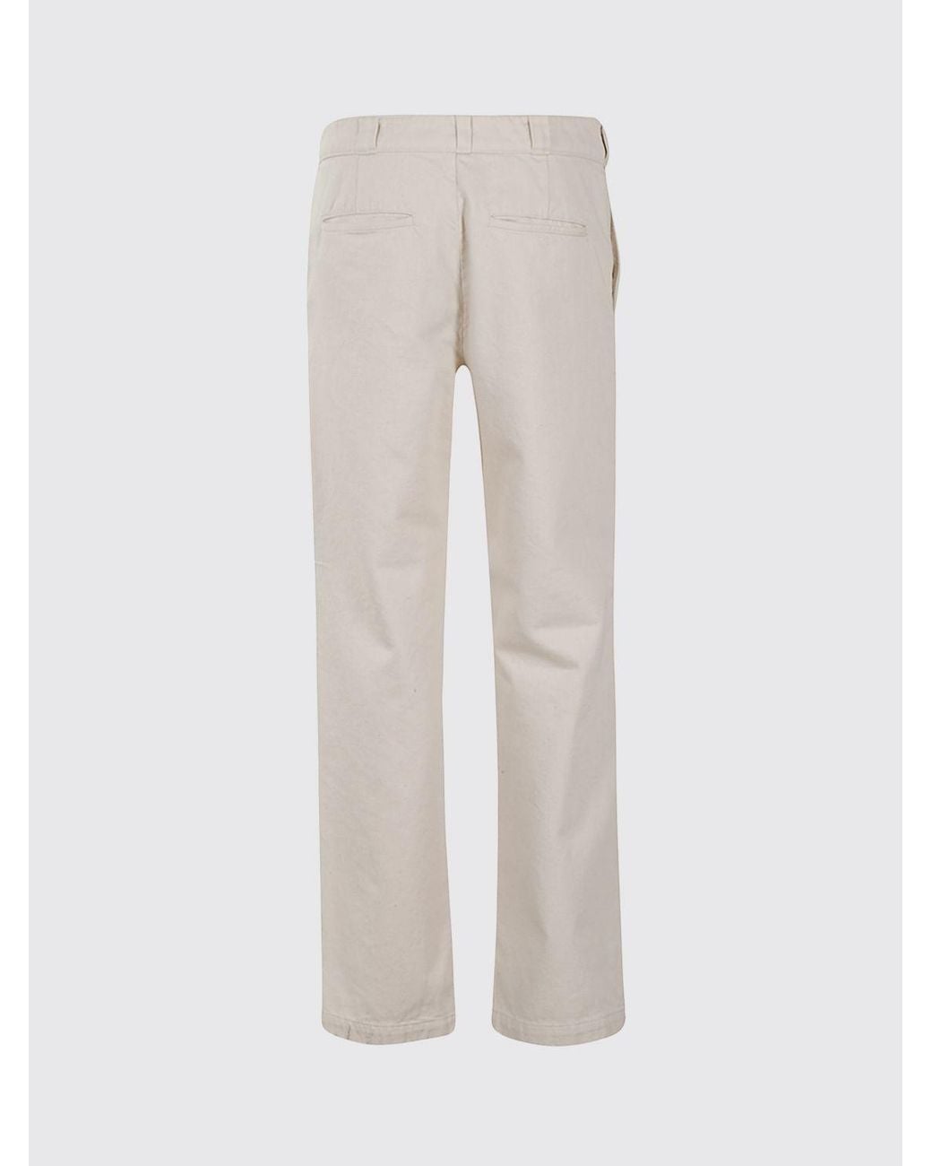 Aspesi Natural Straight-Leg Cotton Chino Trousers With Mid-Rise Waist for men