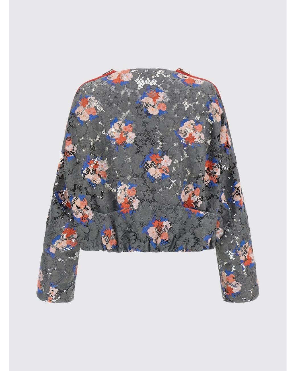 Fendi Gray Floral Lace Jacket