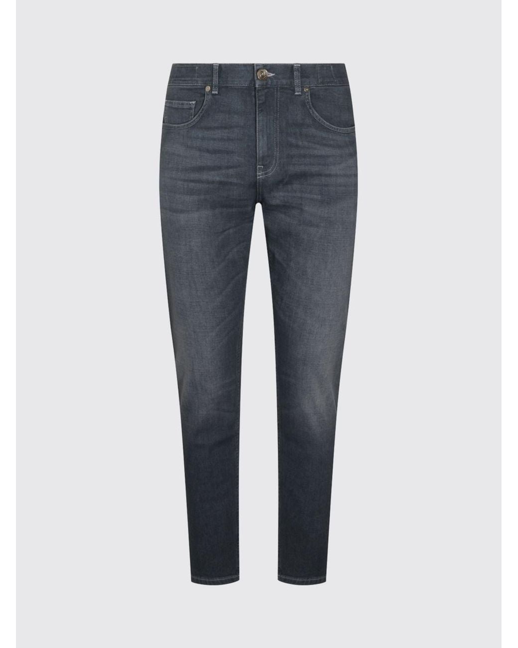 Eleventy Blue Slim Fit Five-Pocket Cotton Denim Jeans for men