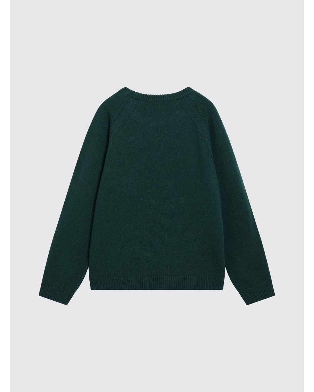 J.W. Anderson Green Crewneck Pure Wool Jumper With Embroidered Logo for men