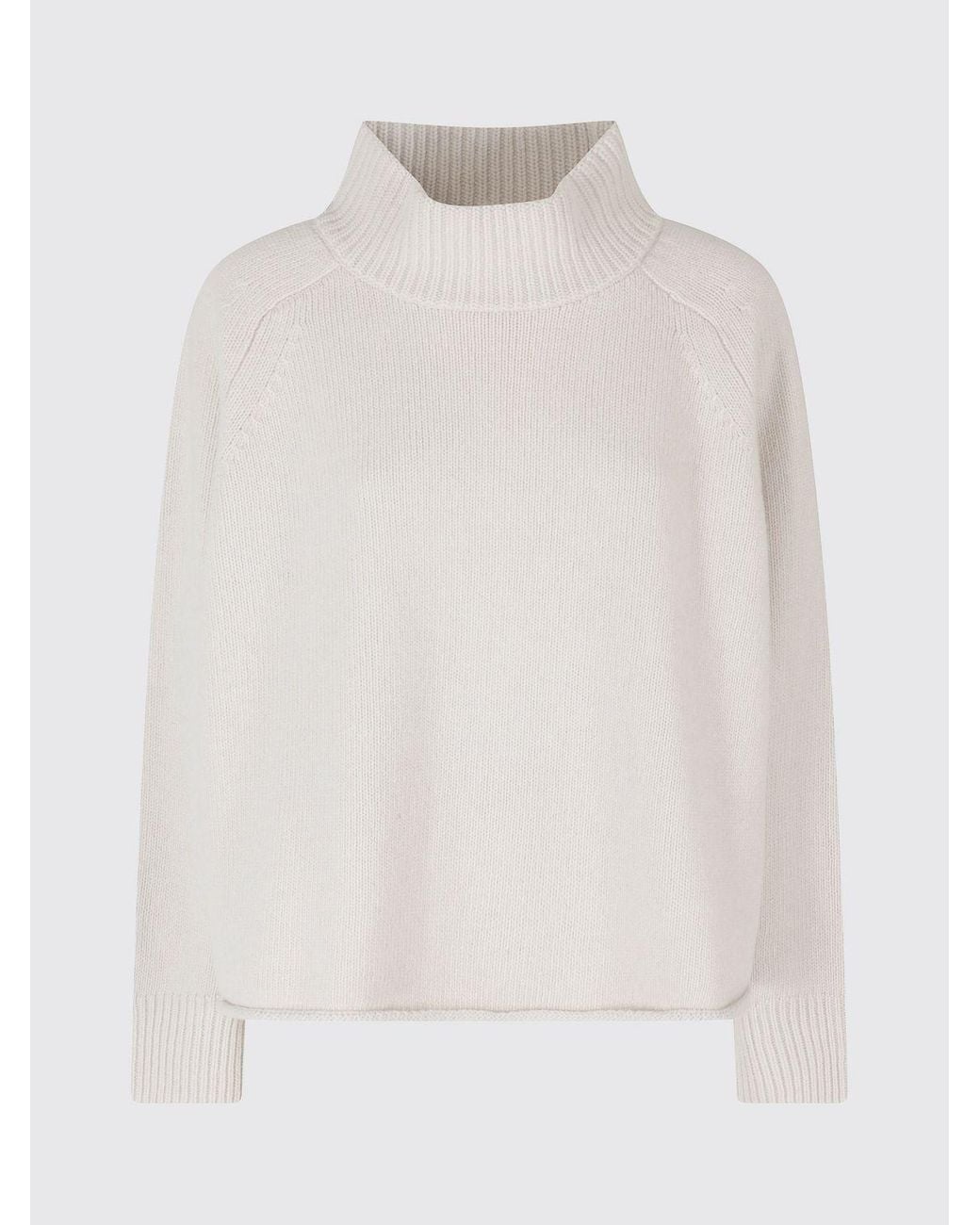 Roberto Collina White Long-Sleeved Cotton Blend Turtleneck Jumper
