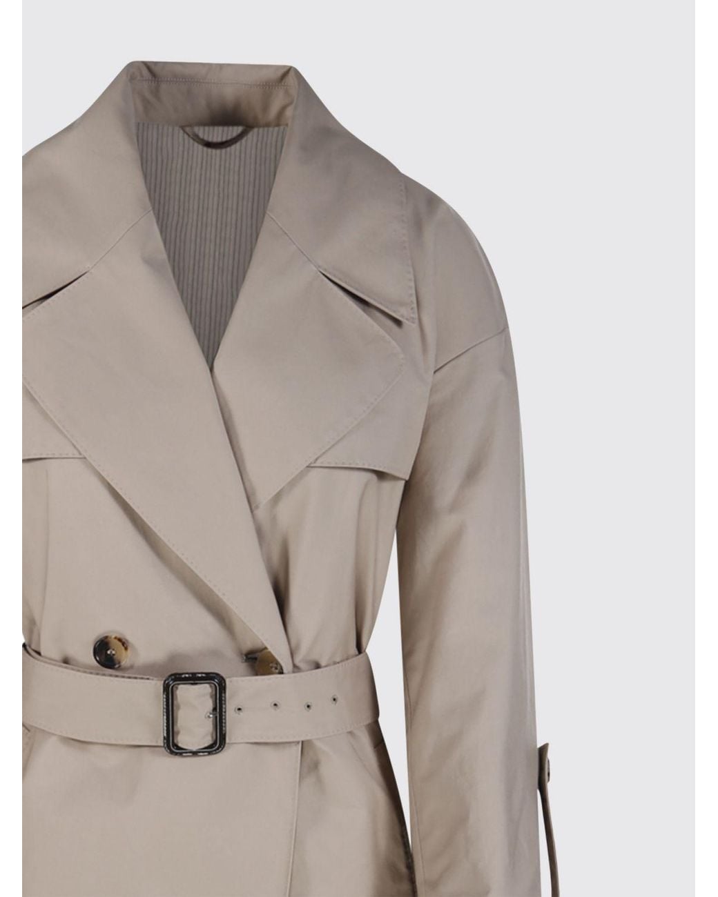 Gabardina Cruzada De Mezcla De Algodón Max Mara de color Natural