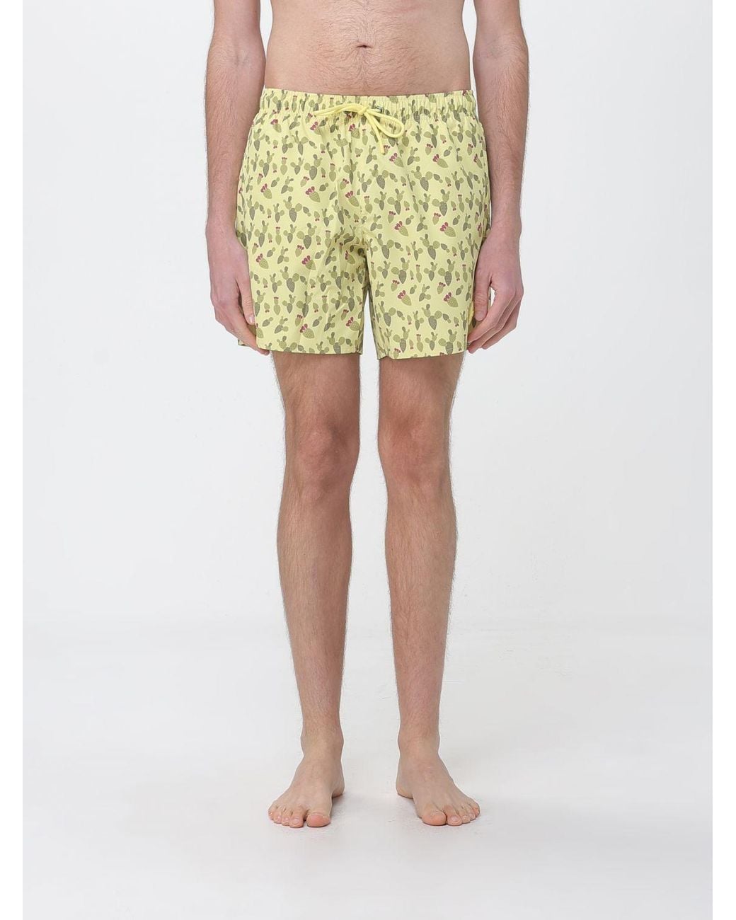 Colmar Yellow Printed Polyester Boxer Swim Trunks for men