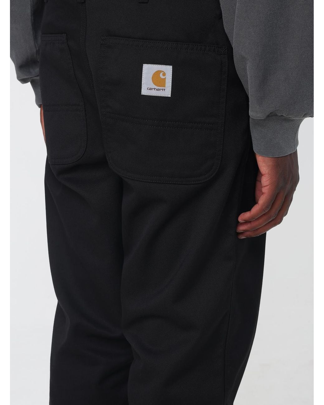 Carhartt Black Simple Wide-Leg Cotton-Blend Trousers With Rear Logo for men