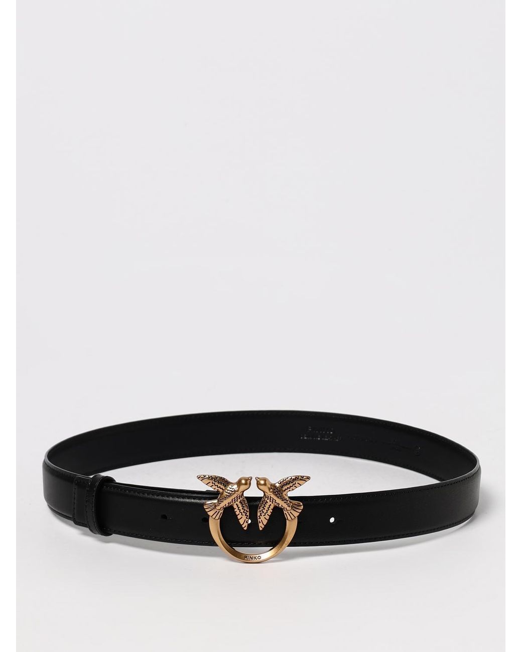 Pinko White Love Berry Leather Belt