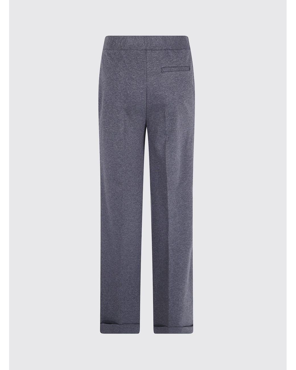 Semicouture Blue Cropped Slim Fit Trousers