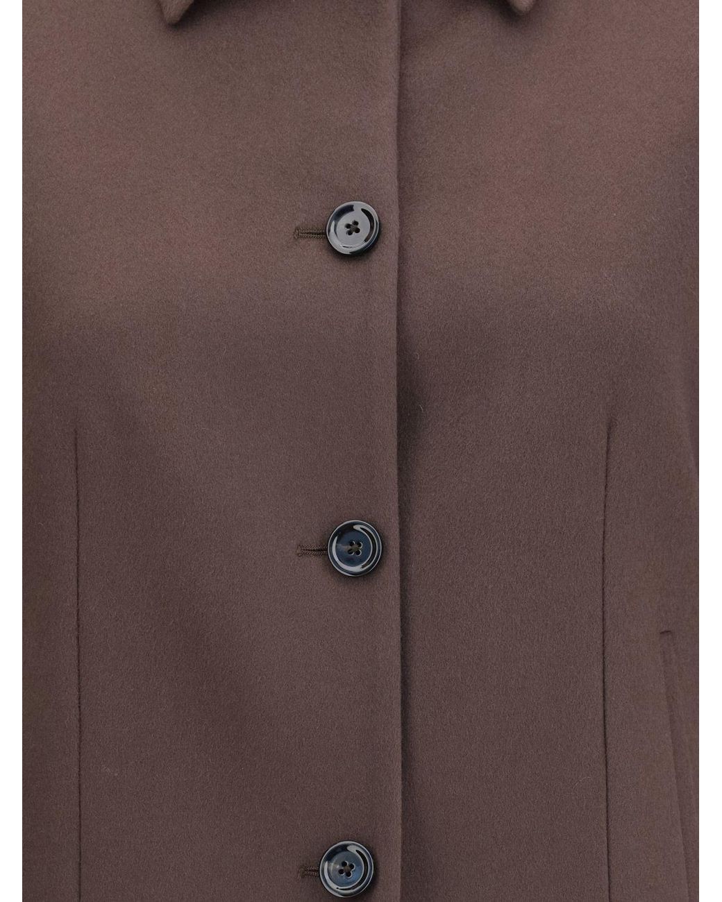 Lardini Brown Pure Virgin Wool Shirt Jacket With Classic Collar And Pockets