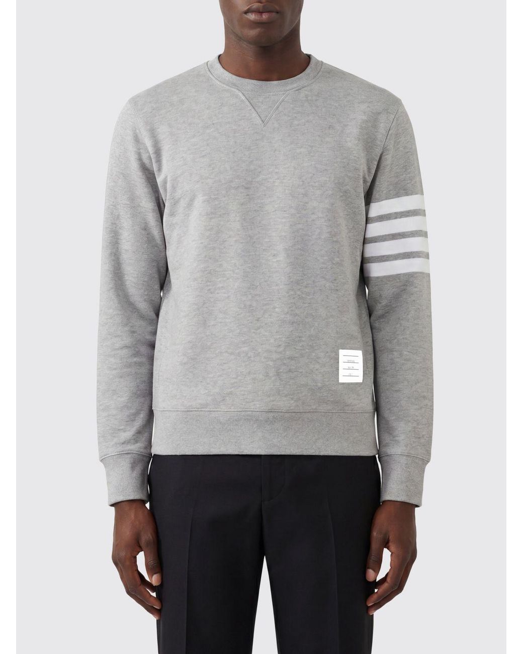Thom Browne Gray Slim Fit Crew Neck Sweatshirt for men