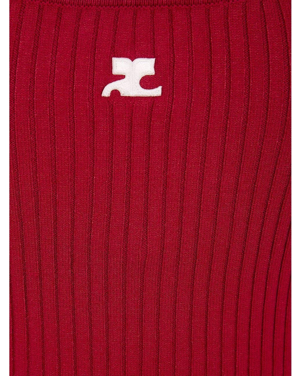 Courreges Red CourrÈ Ges Ribbed Jersey Tank Top