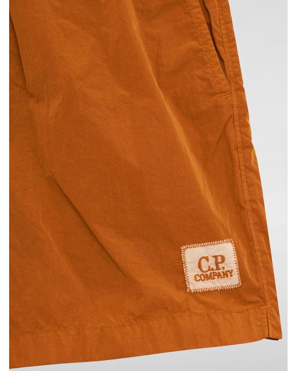 C P Company Orange Polyamide Swim Shorts With Elasticated Waist for men