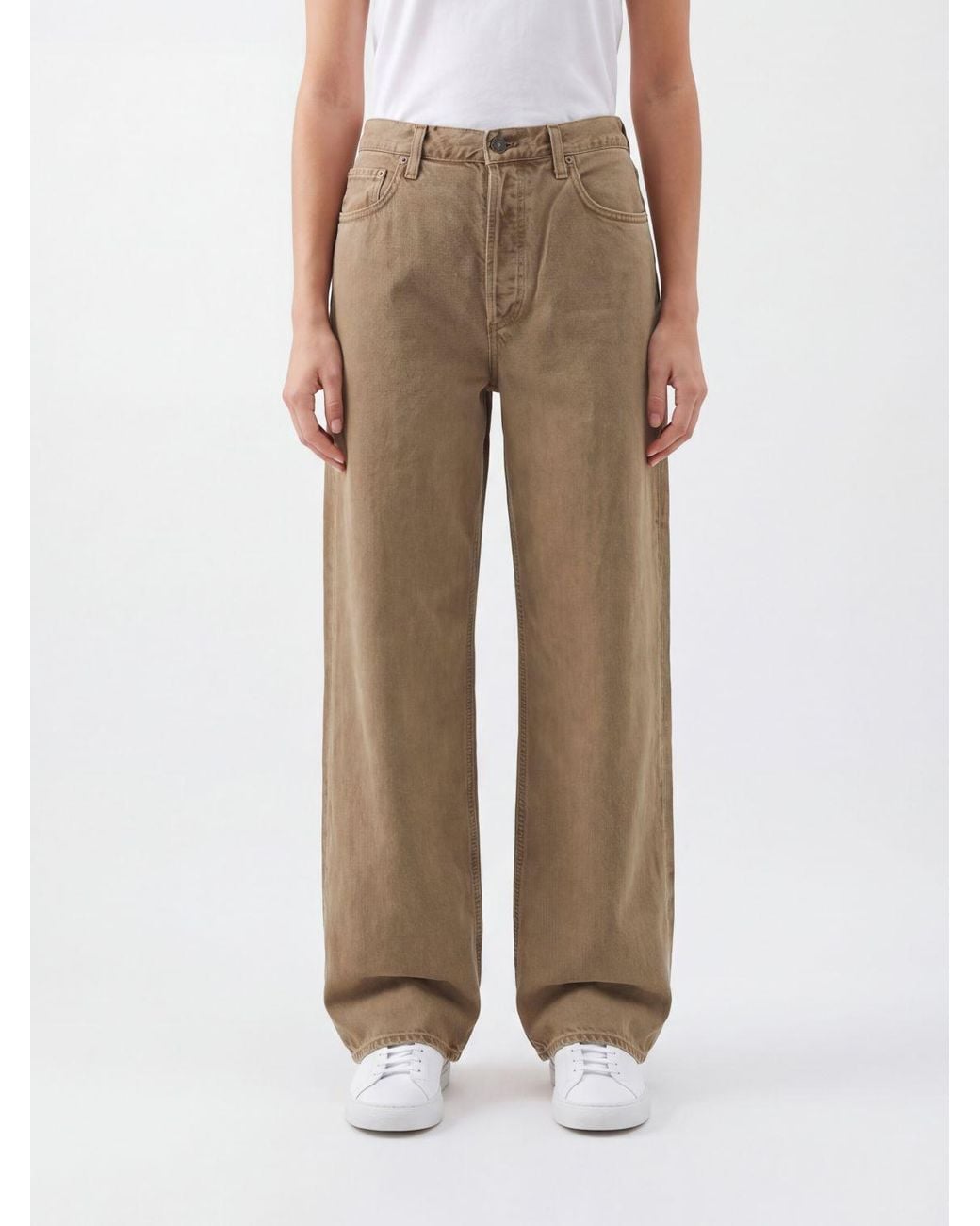Agolde Natural High-Waisted 5-Pocket Wide-Leg Jeans