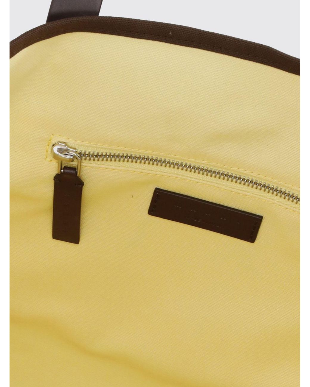 Marni Brown Cotton Tote Bag With Double Handle And Contrasting Leather Inserts for men