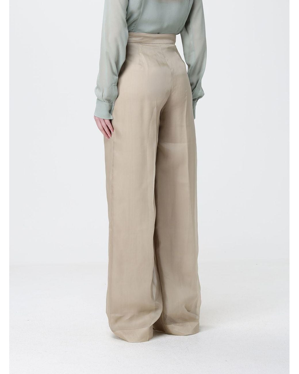 Max Mara Natural Silk Flared Trousers